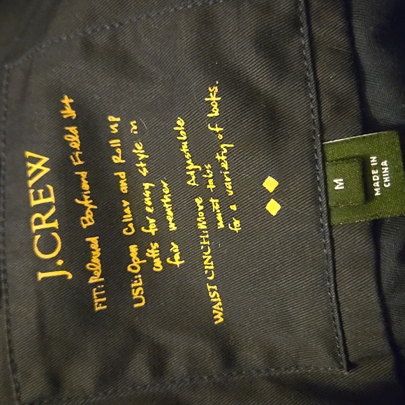 J. Crew Relaxed Boyfriend Utility Jacket Dark Blue Cotton With Gold Snaps Medium - Picture 7 of 11